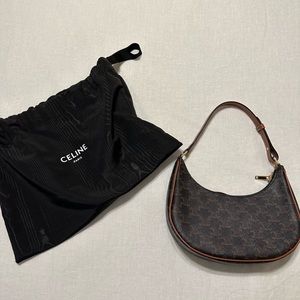 Celine Ava Bag In Triomphe Canvas and Calfskin Tan
